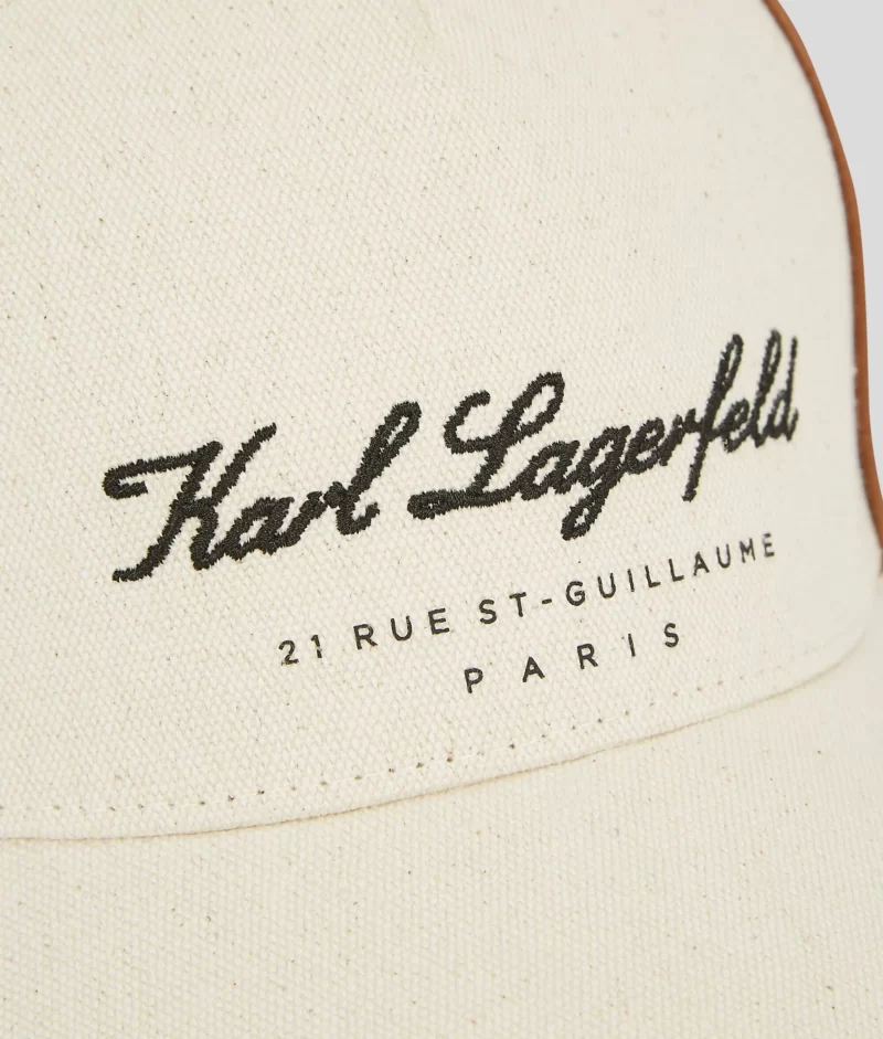 Casquette Karl Lagerfeld en Toile Hotel Naturel : Élégance Décontractée